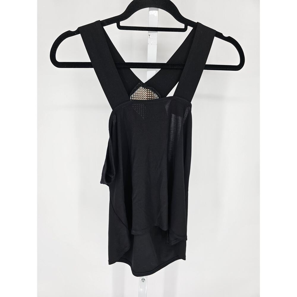Vtg Y2K M&Co Womens Sz 18 Sleeveless Blouse Black w/ Rhinestone Front Party - Picture 4 of 4